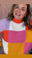 Vibrant Colour Block Cardigan 0XL-4XL