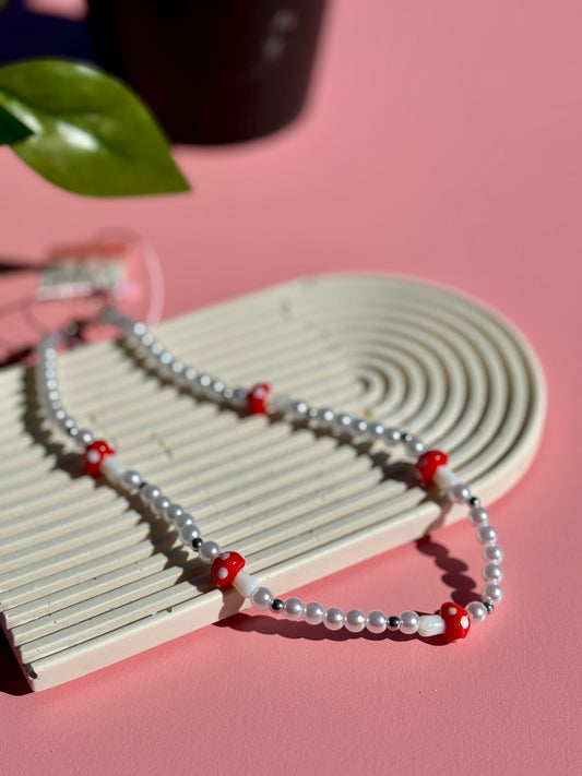 Mushroom Beaded Necklace