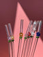 Flower with stem Glass Straws