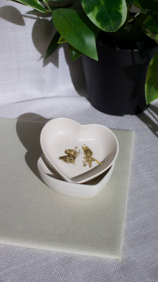 Handmade Jesmonite Heart Trinket Dish