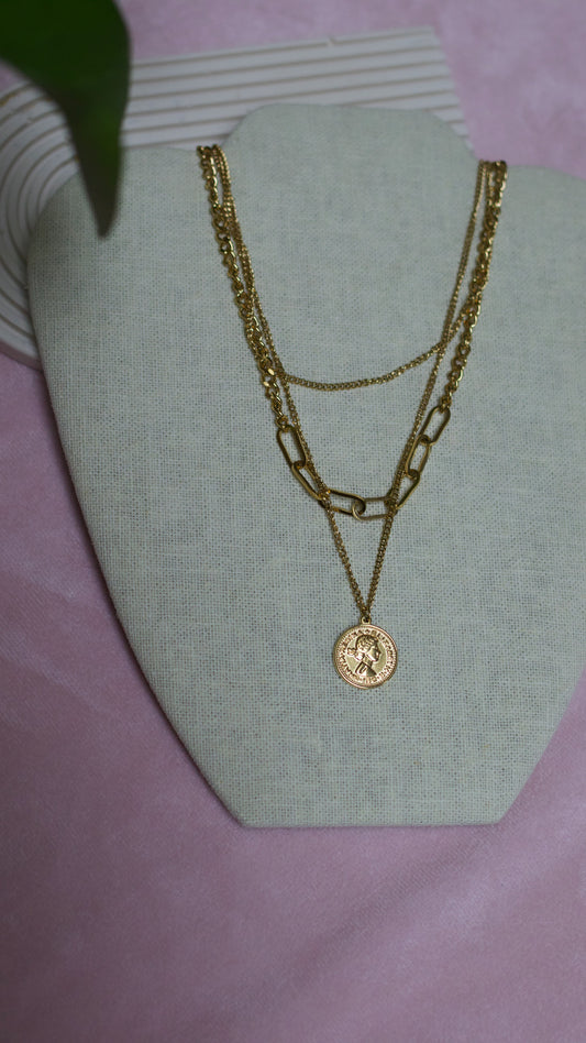 Goddess Coin Layered Necklace