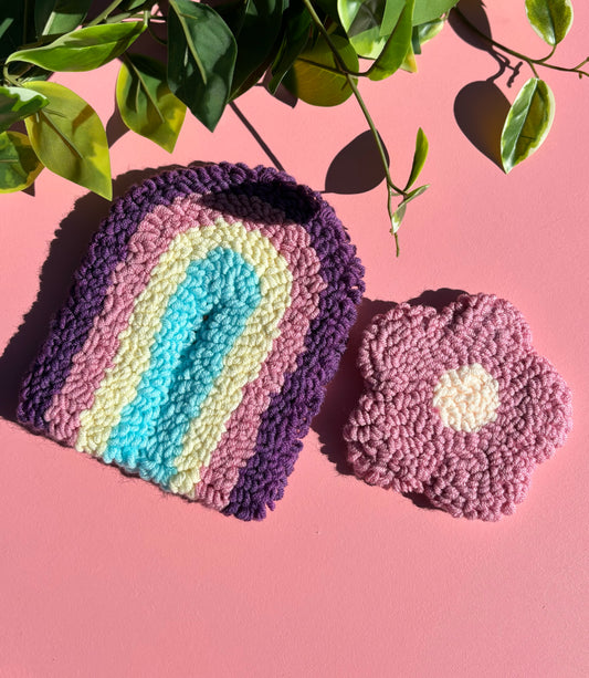 Mug rug 🌈Rainbows & Flowers🌸