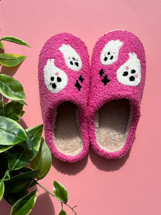 Pink Ghostie Slippers