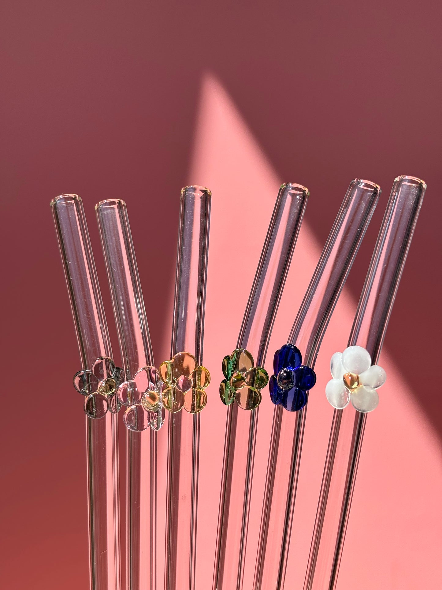 Flower Glass Straws