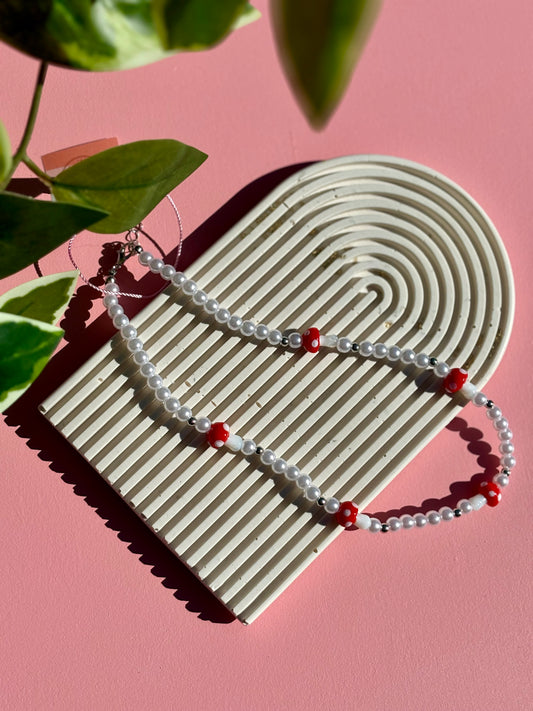 Mushroom Beaded Necklace