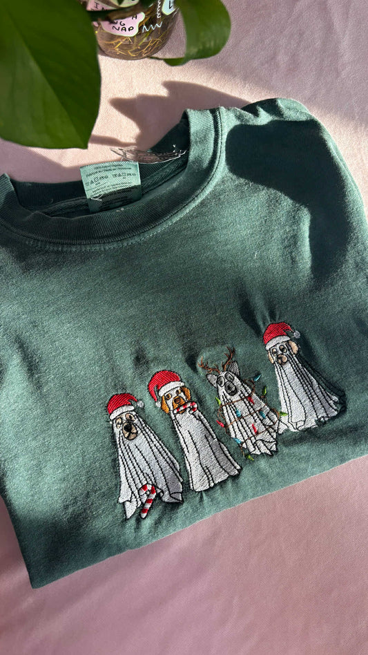 Ghostie Christmas Dogs Long Sleeve Small