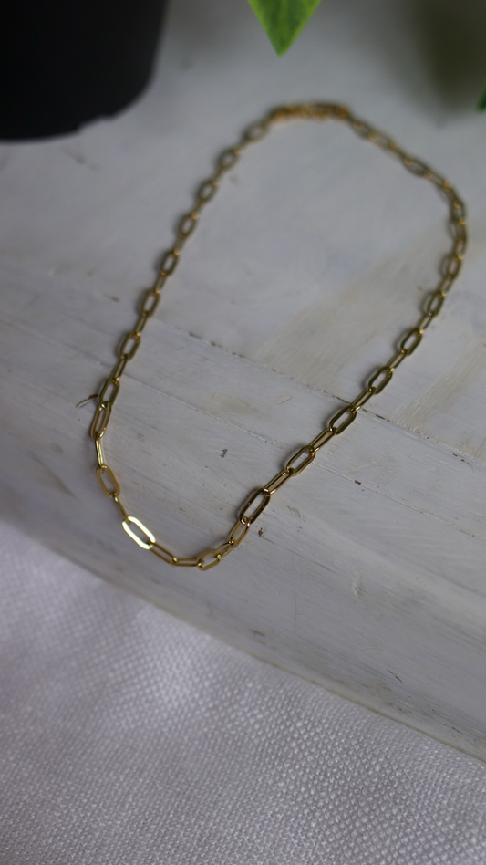 Gold Paperclip Chain Necklace