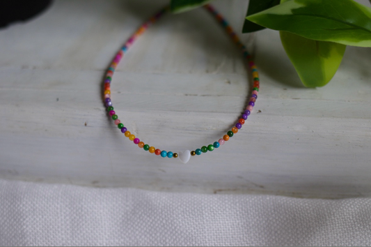 Multi-Colour Heart Beaded Necklace