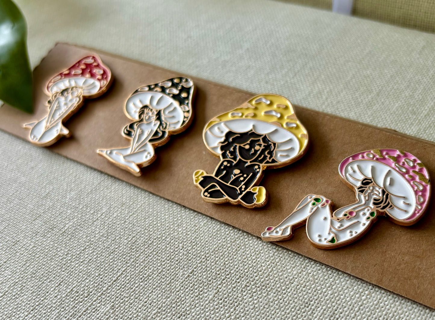 Mushroom Lady Enamel Pins