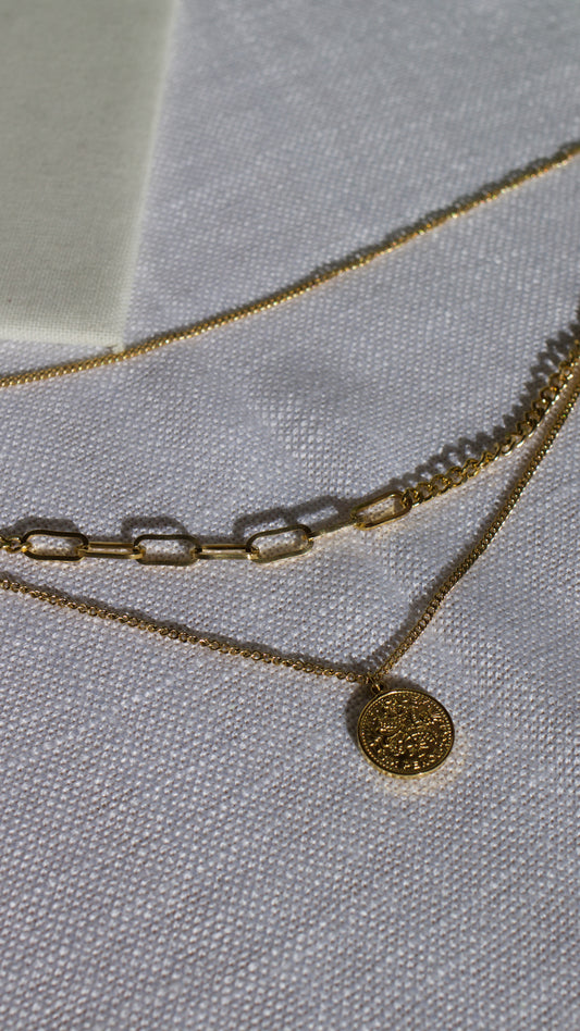 Goddess Coin Layered Necklace