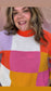 Vibrant Colour Block Cardigan 0XL-4XL