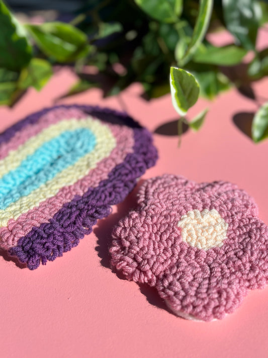 Mug rug 🌈Rainbows & Flowers🌸