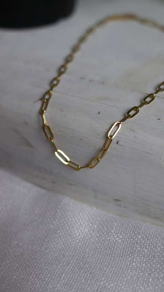 Gold Paperclip Chain Necklace