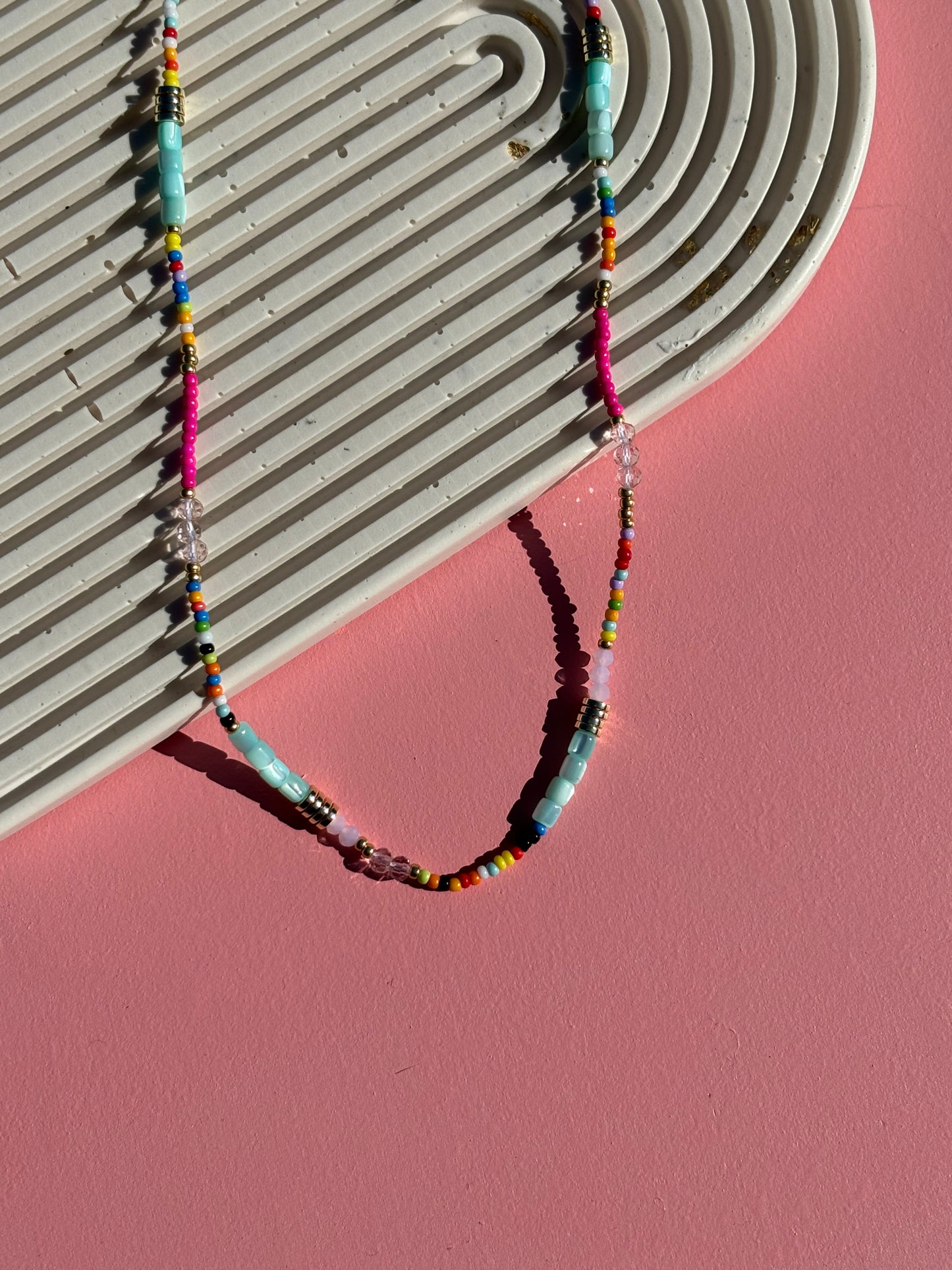 Playful Dainty Beaded Necklace