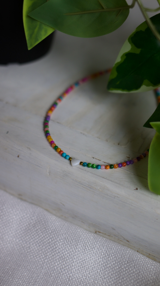 Multi-Colour Heart Beaded Necklace