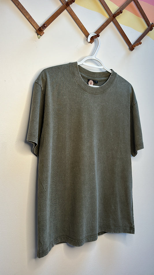 Green Oversized Tee Plain