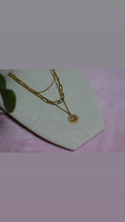 Goddess Coin Layered Necklace