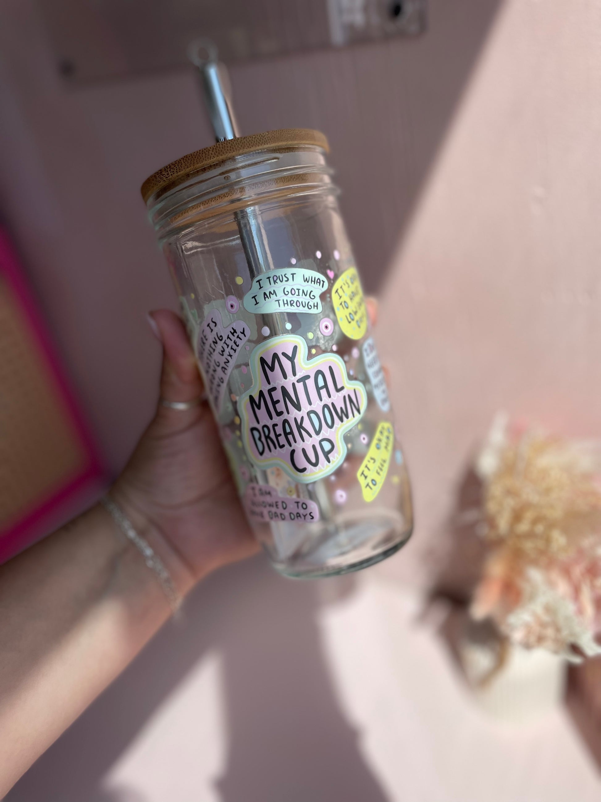 My Mental Breakdown Cup Glass Cups- Smoothie Cup. Bubble Tea. Aestheti –  Brooklynjadedesigns